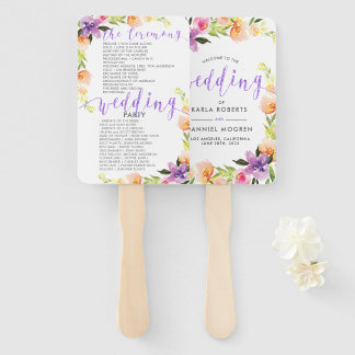 Rahmen für Hochzeitprogramme - Lila Typografie und Fächer