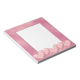 Rahmen für rosa Herzen Notizblock