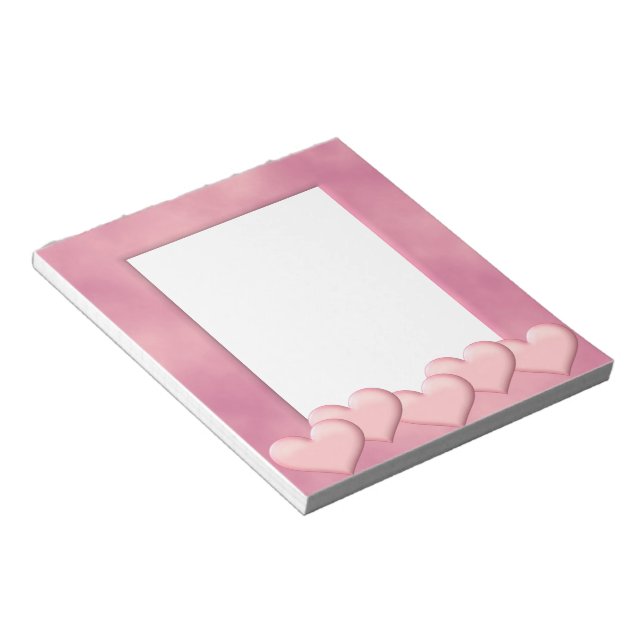 Rahmen für rosa Herzen Notizblock (angewinkelt)