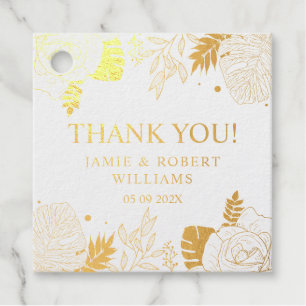 Rahmen für tropische Blume und Blätter Geschenkanhänger