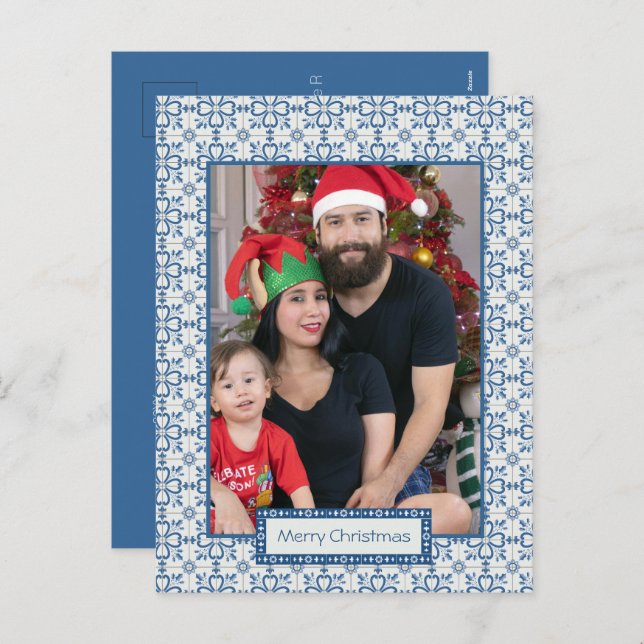 Rahmen für Weihnachtslieder und Blume Feiertagspostkarte (Vorne/Hinten)