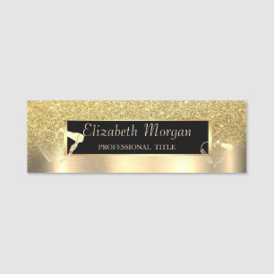 Rahmen, Haarsalon Scheren Trockner Gold Metallic Namensschild