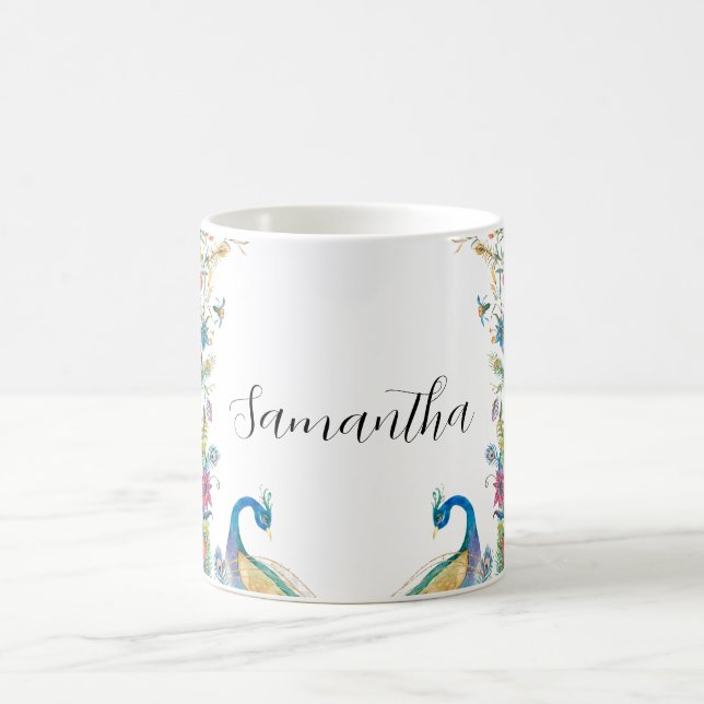 Rahmen mit Aquarell-Blume Kaffeetasse (Mittel)