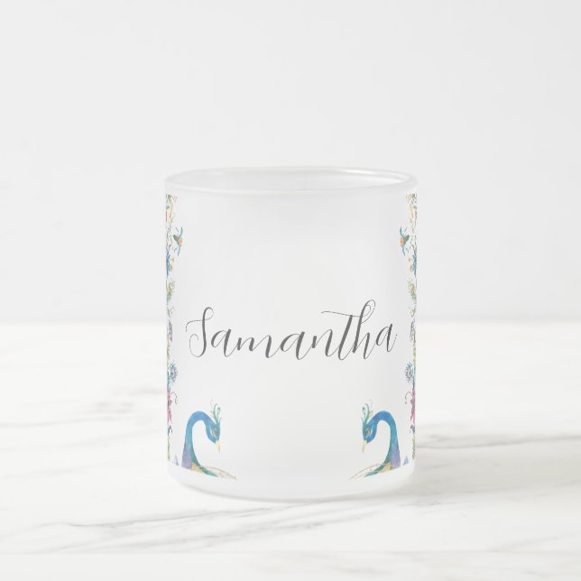Rahmen mit Aquarell-Blume Mattglastasse (Mittel)