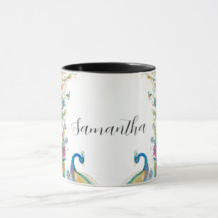 Rahmen mit Aquarell-Blume Tasse