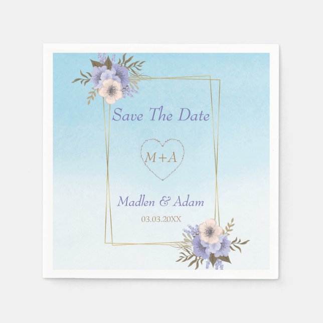 Rahmen mit Blume Serviette (Vorderseite)