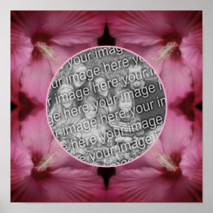 Rahmen mit rosa Hibiskusblüte - Erstelle dein eige Poster