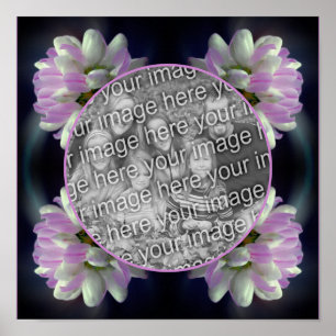 Rahmen mit rosa und weißen Blumen - Erstellen Sie  Poster