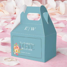 Rahmen mit Rose, Hochzeitstil auf Retroblau Geschenkschachtel