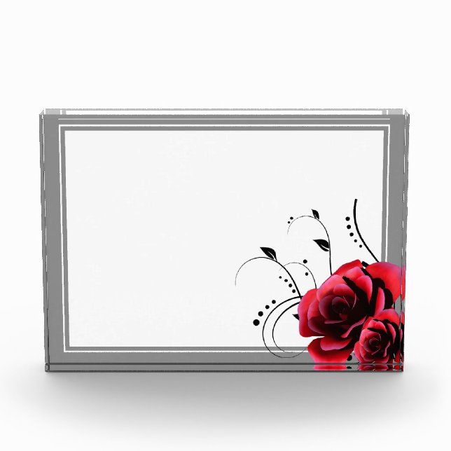 Rahmen mit Roten Rosen Fotoblock (Vorderseite)