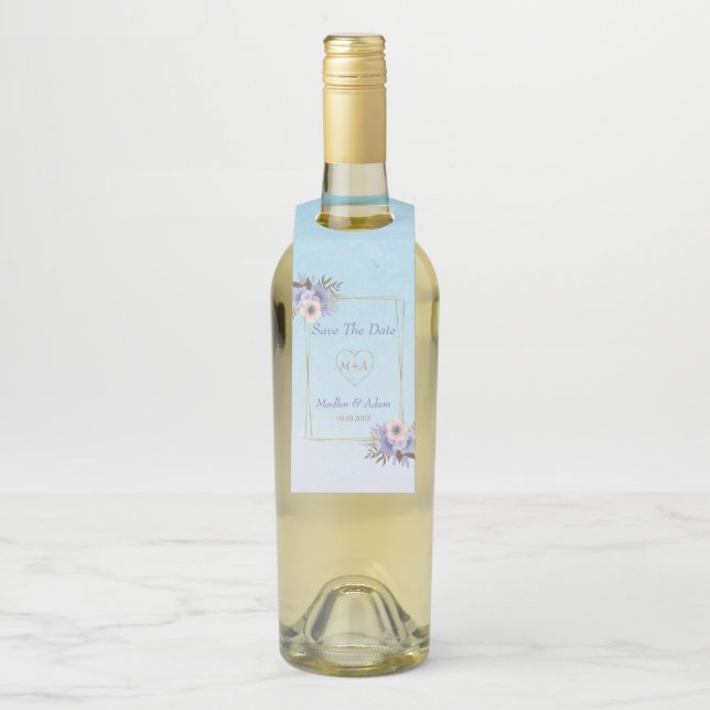 Rahmen und Blume Flaschenanhänger (Auf Flasche)