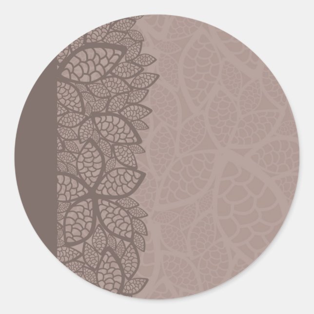 Rahmen und Hintergrund des Leaf-Musters Runder Aufkleber (Vorderseite)