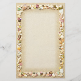 Rahmen von Muscheln und Strand Sand Briefpapier