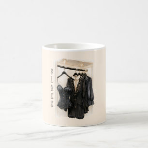 Rahmoc Closet Schwarze Korsett-Blusen Kaffeetasse