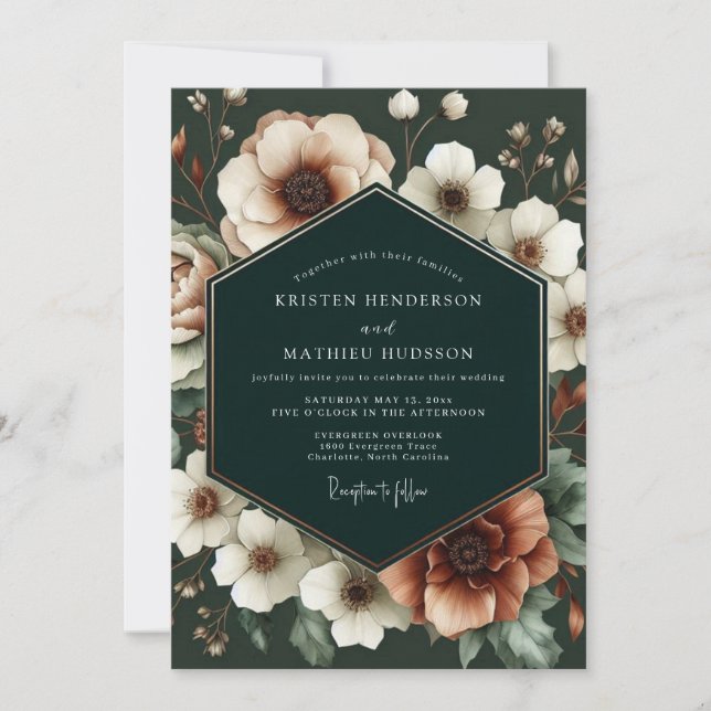Rahmschöne opulente Hochzeit Einladung (Vorderseite)