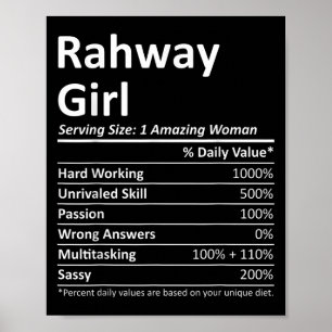 Rahway Mädchen Nj New Jersey Lustige Stadt Heimat  Poster