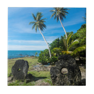 Rai-Steine auf der Insel Yap Fliese