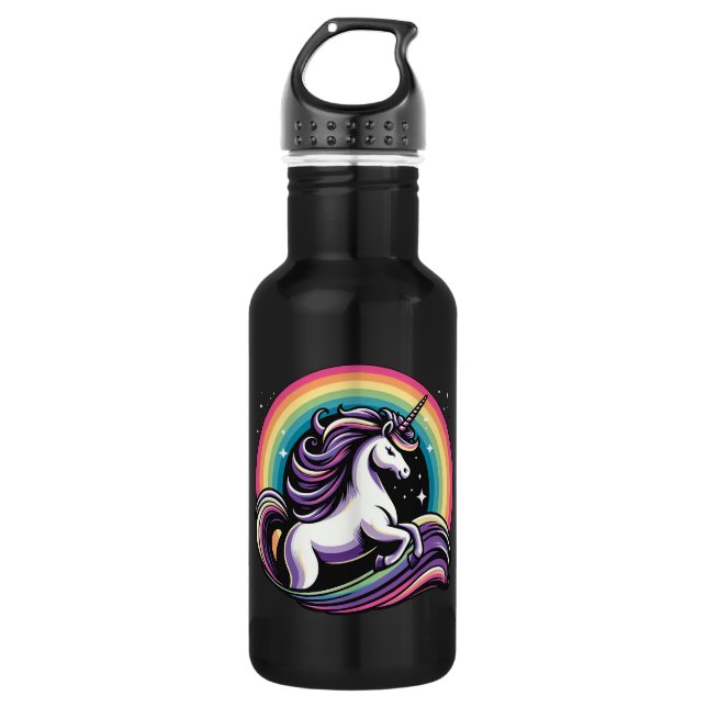 Raibow Unicorn Edelstahlflasche (Vorderseite)