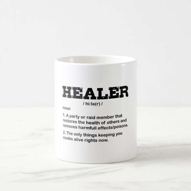 RAID HEALER Funny Gamer Gaming Video Gamer Girl Kaffeetasse (Mittel)