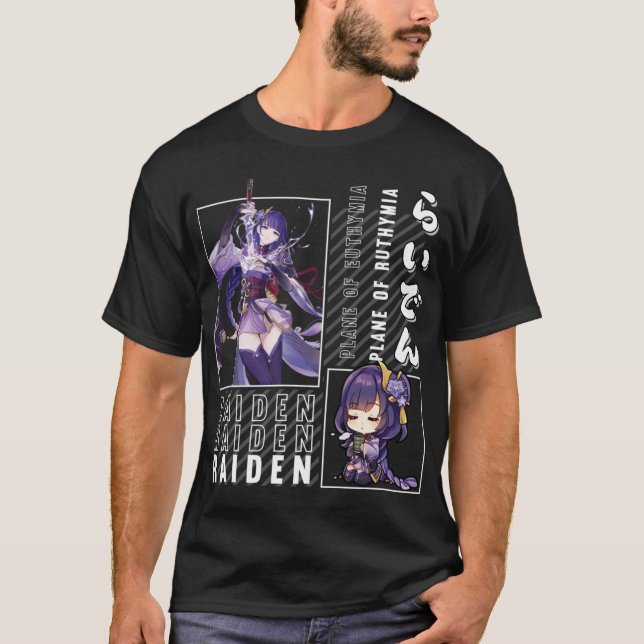 Raiden Shogun Flugzeug von Euthymia Genshin Impact T-Shirt (Vorderseite)