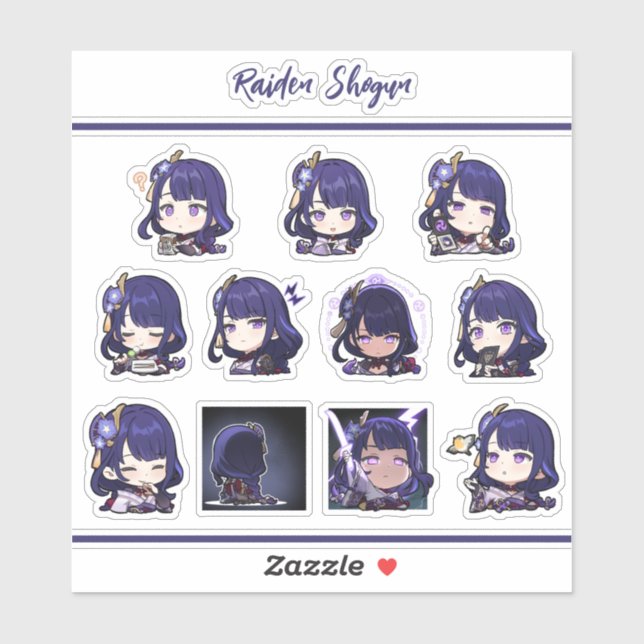 Raiden Shogun Stickers Aufkleber (Blatt)