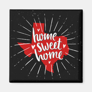 Raider Red and Black Zuhause Sweet Zuhause Texas Magnet
