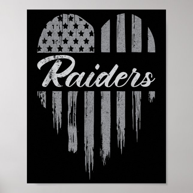 Raiders Herzname Männer Frauen Mädchen Kind Poster (Vorne)