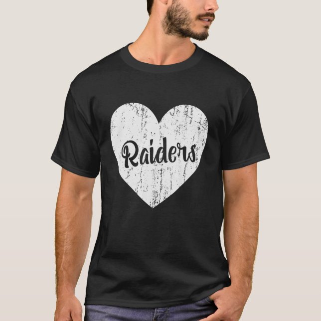 Raiders School Sports Fan Team Spirit Mascot T-Shirt (Vorderseite)