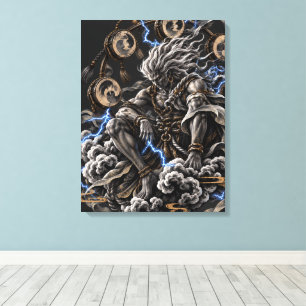 Raijin Bleu Leinwanddruck