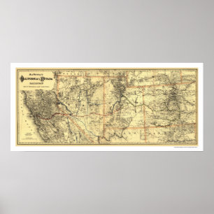 Rail Map 1882 von California & Nevada Poster