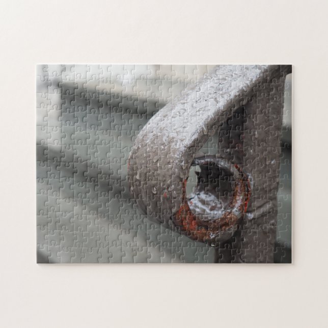 Railing Raindrops New York City NYC Puzzle (Horizontal)