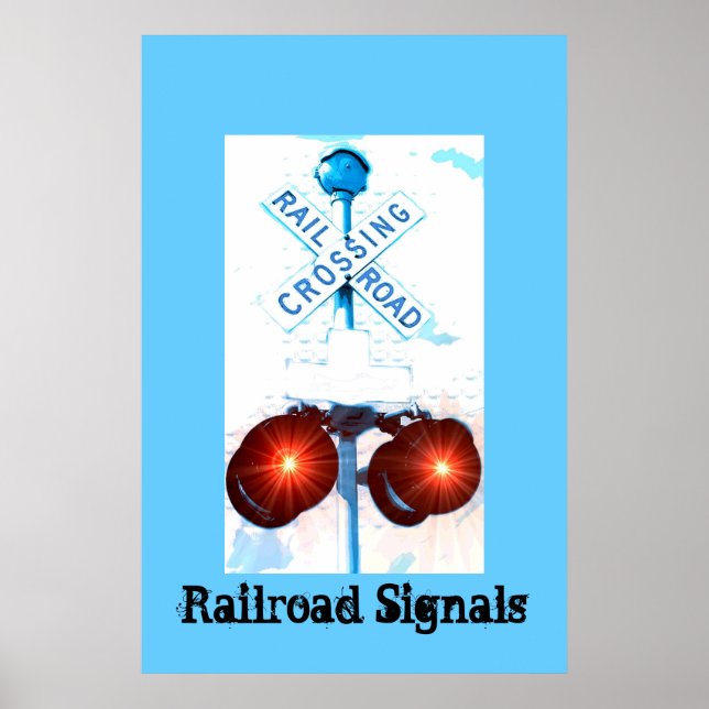Railroad Crossing Signal Scenery Poster (Vorne)