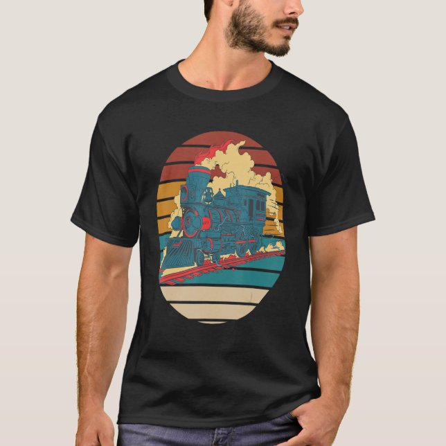 Railroad Steam Locomotive Retro Railway Train Cond T-Shirt (Vorderseite)