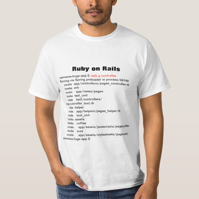 rails g controller (Ruby on Rails) T-shirts (Vorderseite)