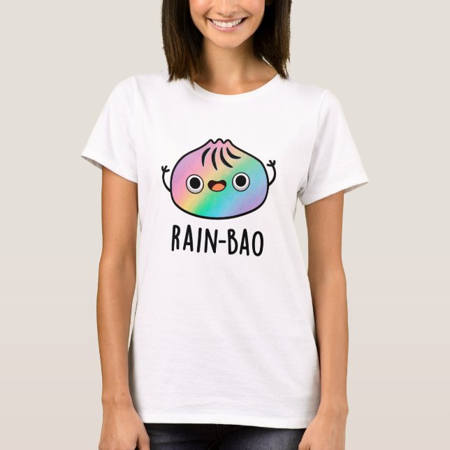 Rain-bao Funny Rainbow Dimsum Bao Pun T-Shirt (Vorderseite)