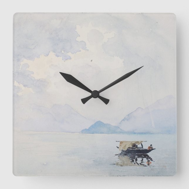 Rain Bellagio Burr Kunstvoll wandern im Valle Verz Quadratische Wanduhr (Vorderseite)