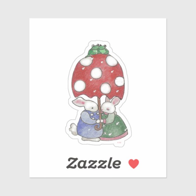 Rain Bunnies Sticker (Blatt)