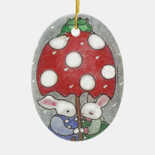 Rain Bunny Xmas Ornament
