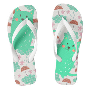 Rain Cats Flip Flops