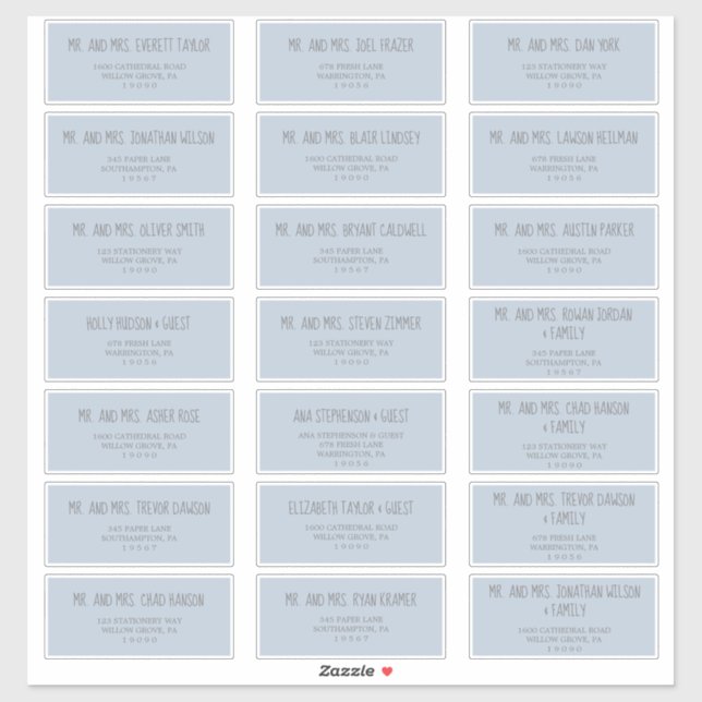 Rain Cloud Blue Baby Showadressen Labels (Blatt)