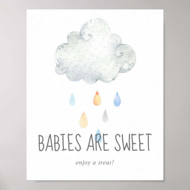 Rain Cloud Boy Babies sind süß Genießen Sie eine L Poster (Vorne)