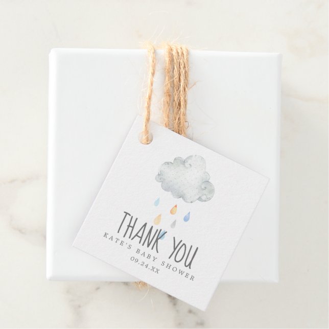 Rain Cloud Boy Baby Dusche Danke Geschenkanhänger (Beispiel)