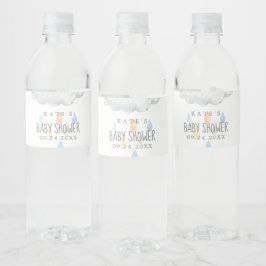 Rain Cloud Boy Baby Dusche Wasser Flasche Etikett