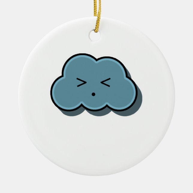Rain Cloud Finds Relief Keramik Ornament (Vorne)
