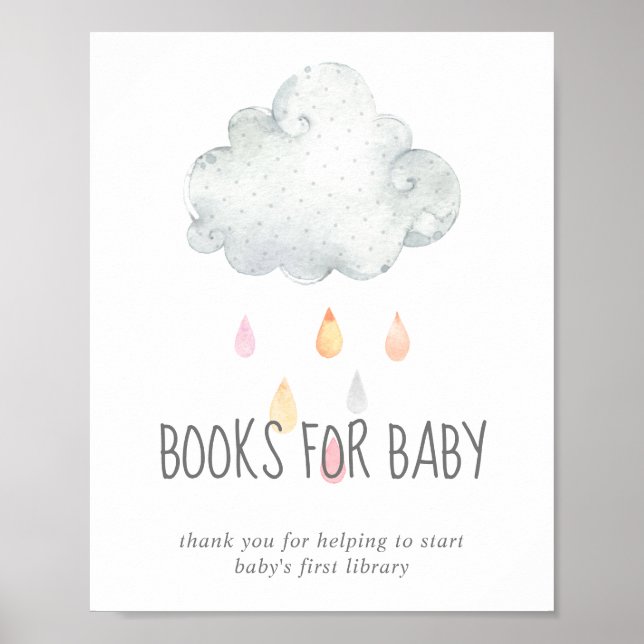 Rain Cloud Girl Baby Shooting Books for Baby Sign Poster (Vorne)