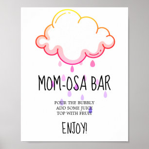 Rain Cloud Girl Baby Shower Mama-osa-Zeichen Poster