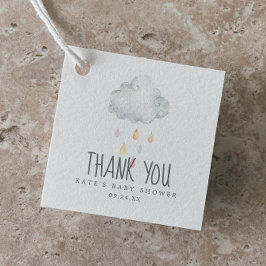 Rain Cloud Girl Babydusche Danke Ihnen für die Tag Geschenkanhänger