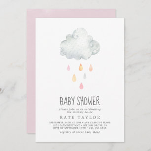 Rain Cloud Girl Babydusche Einladung
