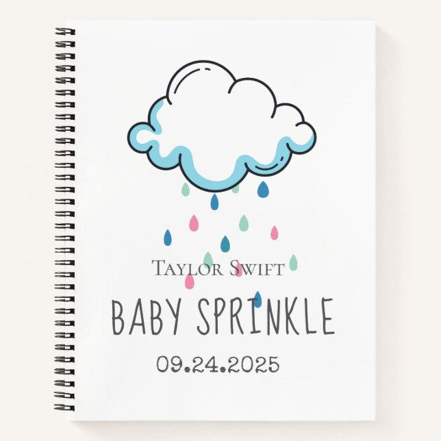 Rain Cloud Girl Geschenkliste Notizbuch (Vorderseite)