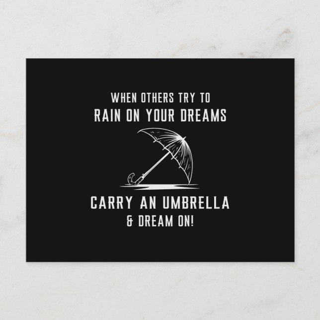 Rain Cloud Raindrop Regenschirm Wetter Rainy Gesch Postkarte (Vorderseite)